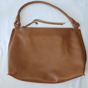 The Sak Mariposa Butter Soft Leather Shoulder Bag Purse Tobacco Brown Hobo EUC